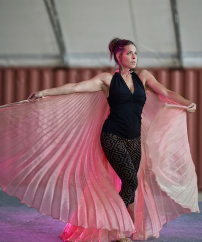 Jessica Cooper teaching in the dance studio